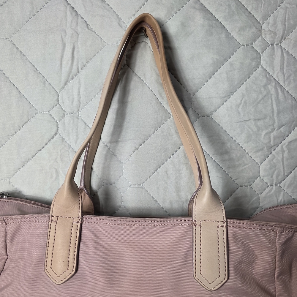 Frye Blush Pink Nylon Tote with Light Leather Handles - Picture 10 of 13